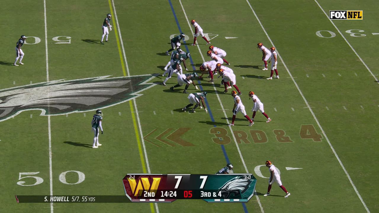 Washington gets away with egregious facemask and forces Eagles