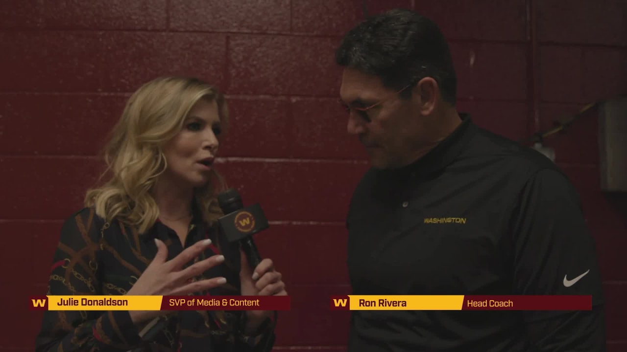 HC Ron Rivera: It has to stay one game at a time  Postgame locker room  interview with Julie Donaldson