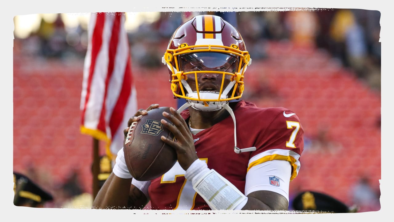 Cleveland, Ohio, USA. 08th August, 2019. Washington Redskins quarterback  Dwayne Haskins (7) at the NFL Preseason Week 1 football game between the  Washington Redskins and the Cleveland Browns at First Energy Stadium