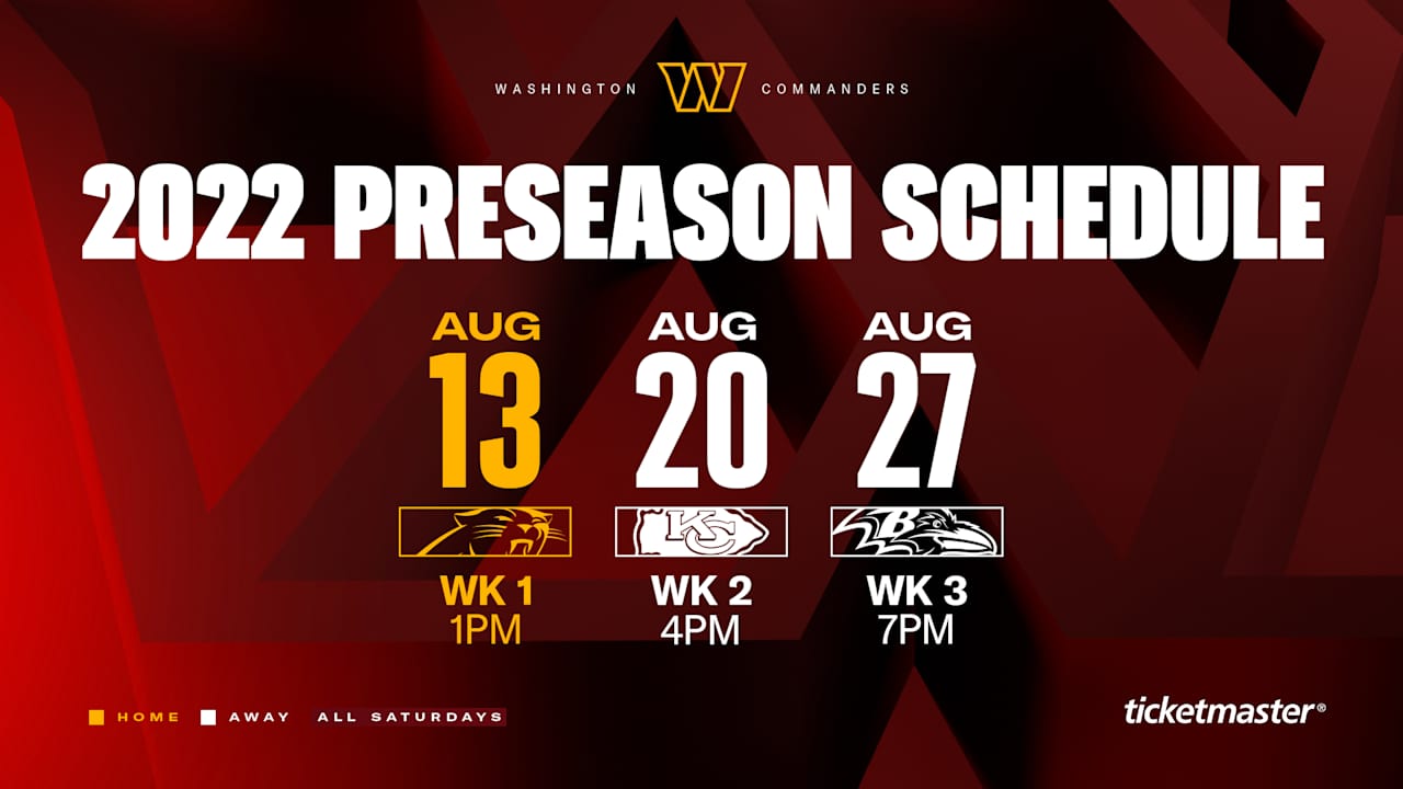 Washington Commanders announce 2022 preseason schedule