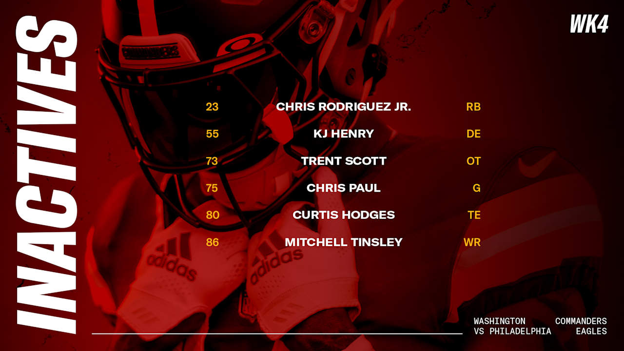 Washington Commanders vs. Eagles Inactives Week 4