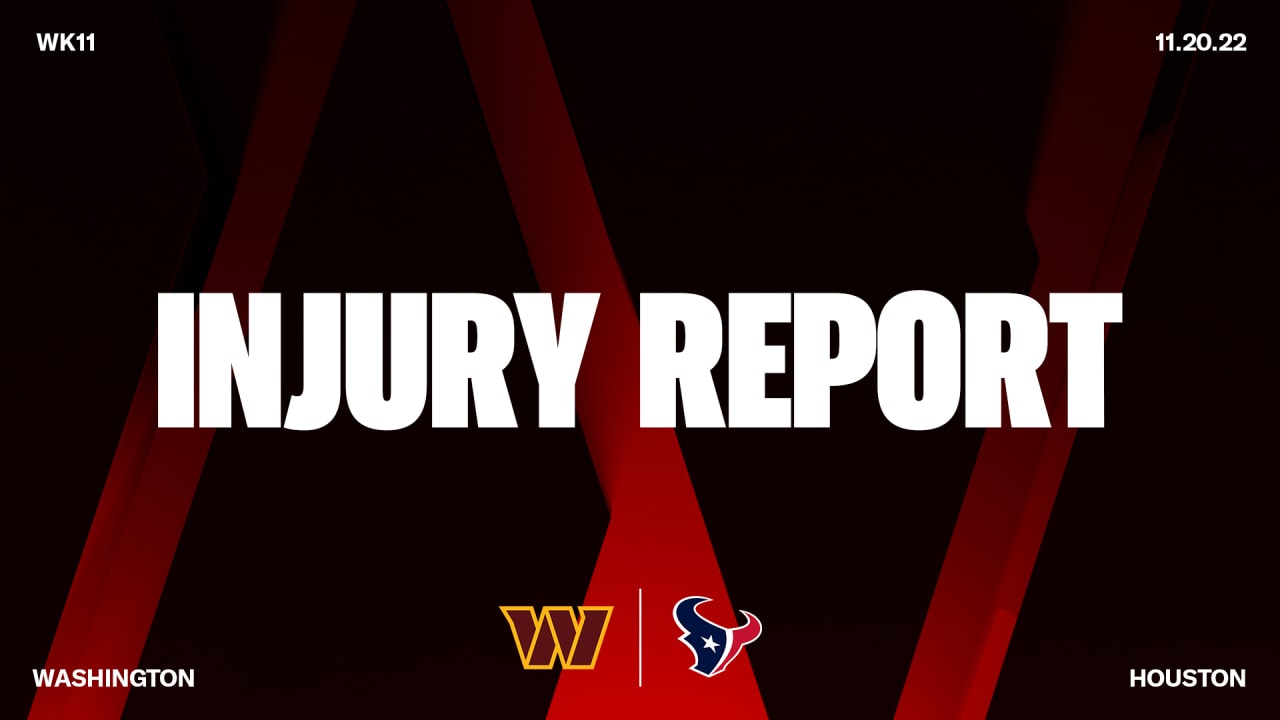 Washington Commanders vs Houston Texans Wednesday Injury Report - Hogs Haven