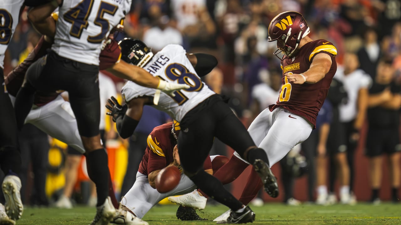 Commanders snap Ravens' 24-game preseason winning streak behind Sam Howell,  Joey Slye