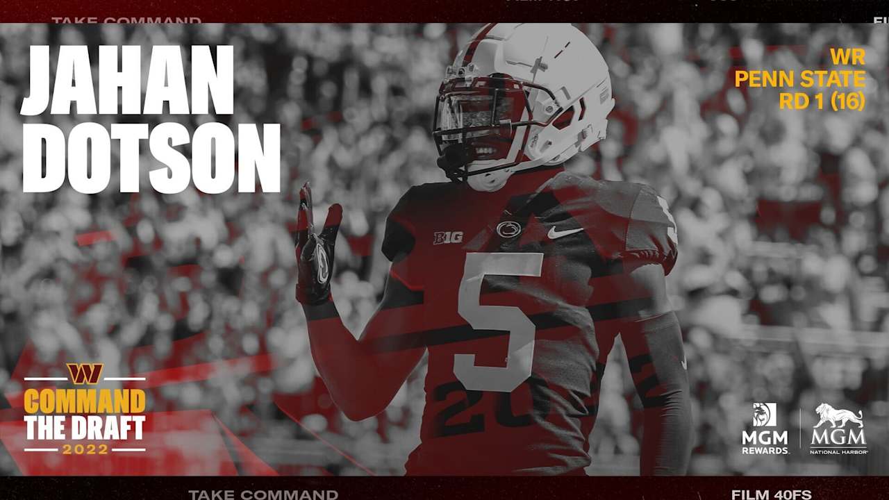 NFL Draft: Commanders pick Jahan Dotson, Penn State wide receiver