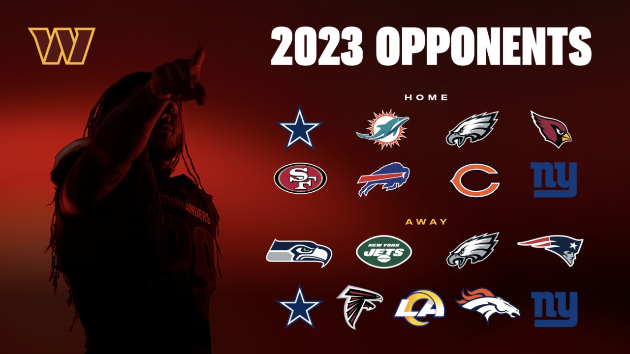 Commanders 2023 homes and away opponents set