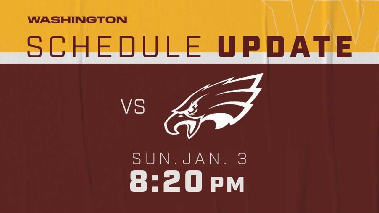 Washington-Eagles game slotted for Week 17 Sunday night game