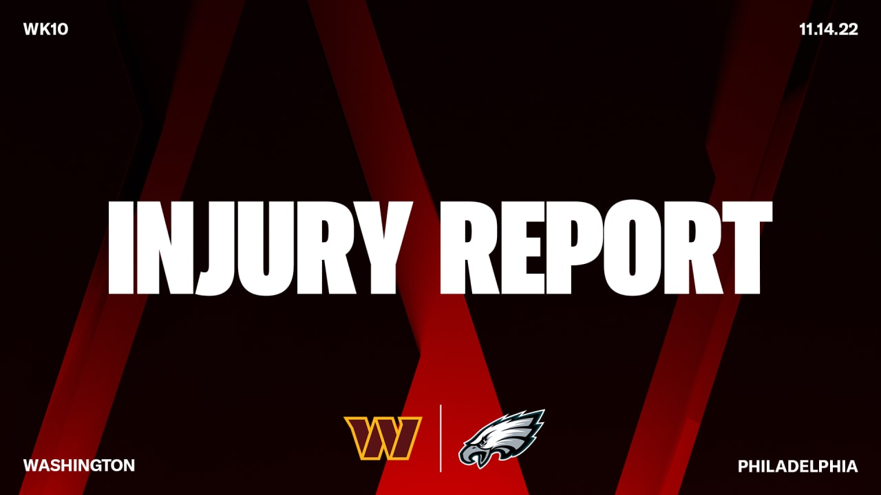 Washington Commanders vs Philadelphia Eagles Thursday Injury