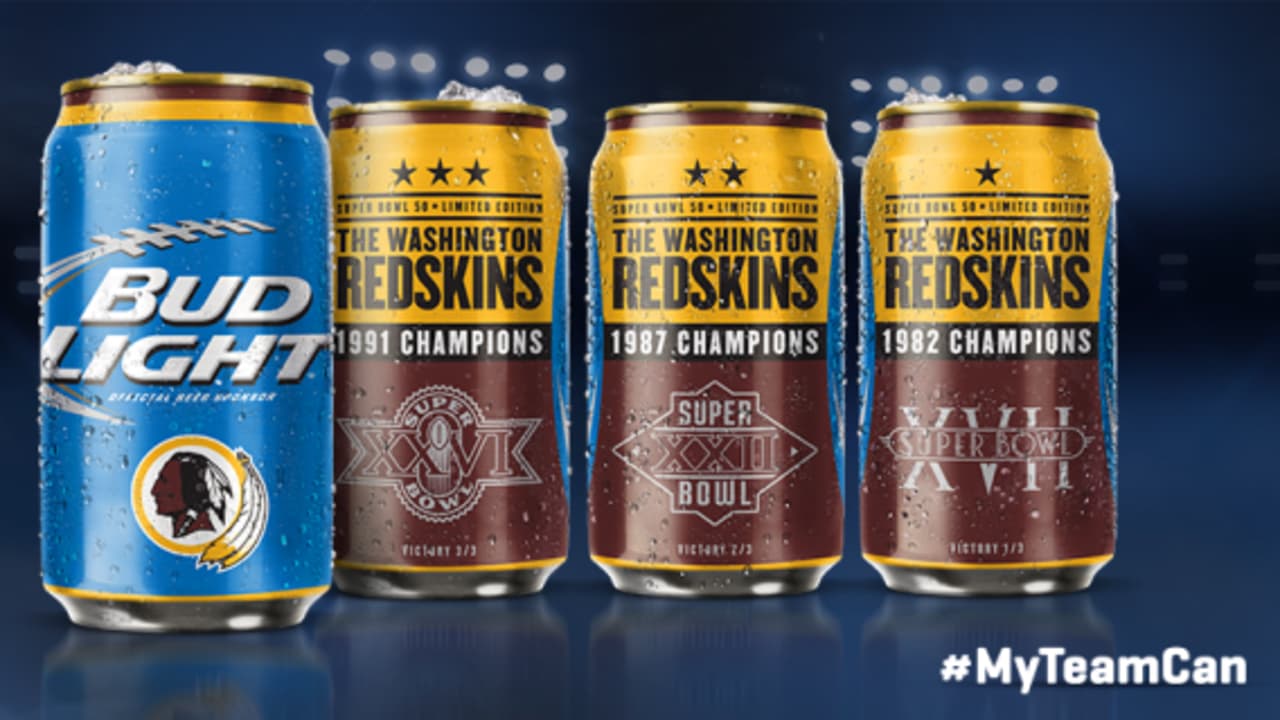 Three Redskins Super Bowls Featured On New Bud Light Cans