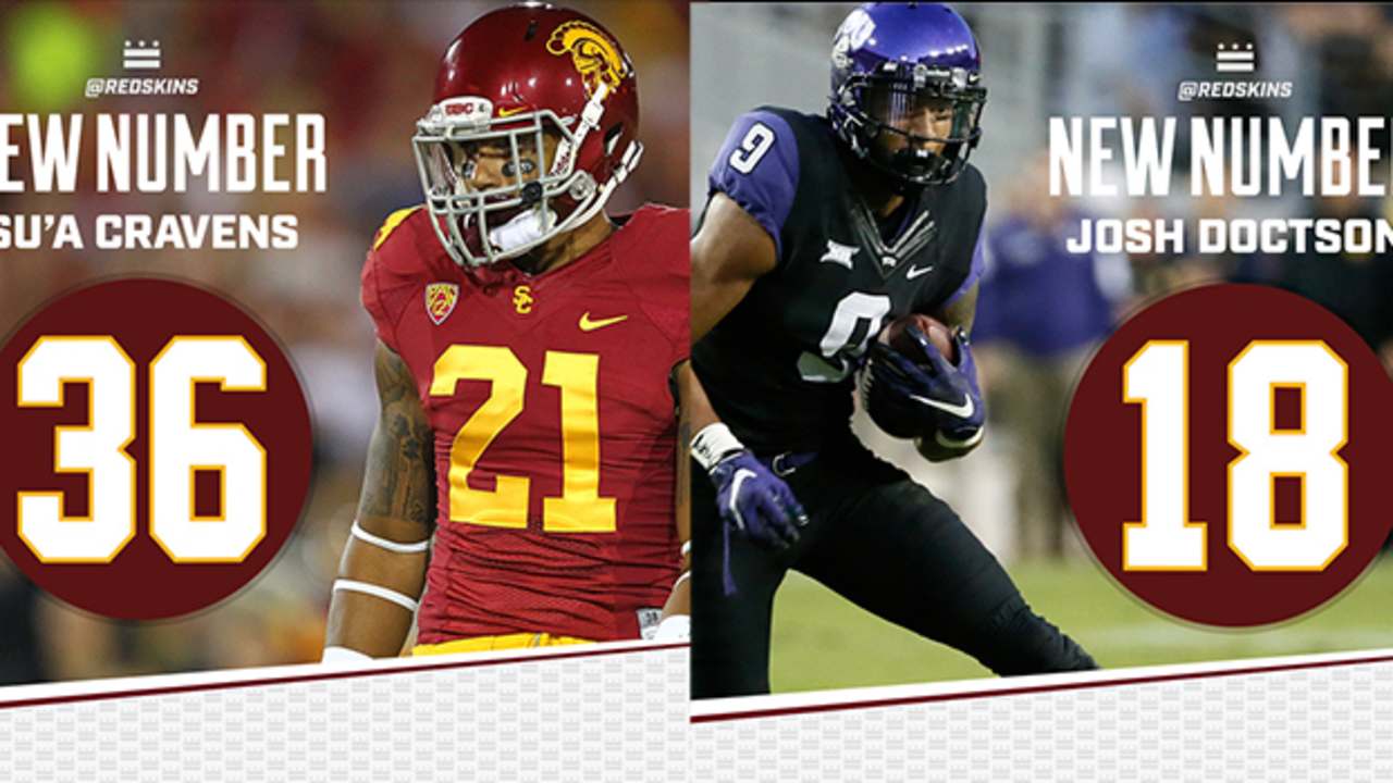 Josh Doctson And Su'a Cravens -- Now Listed As Safety -- Assigned Numbers