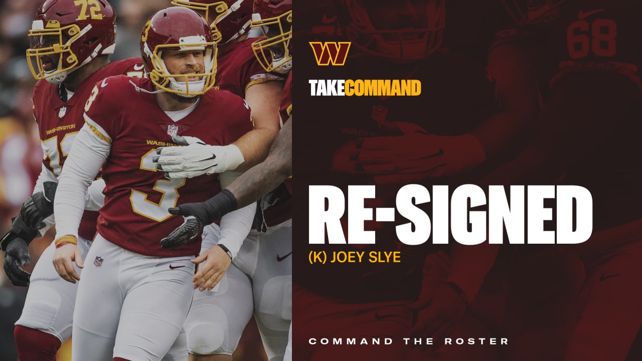 Commanders re-sign K Joey Slye