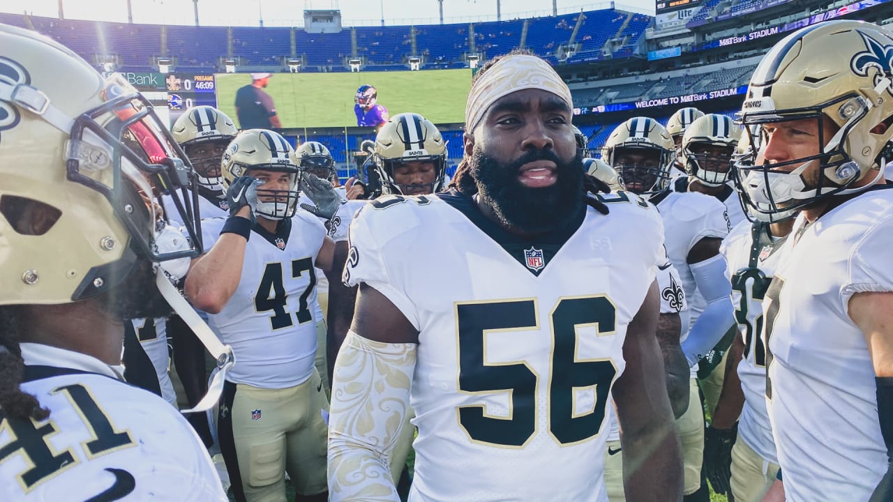 Demario Davis delivers Saints pregame speech before kickoff vs. Ravens