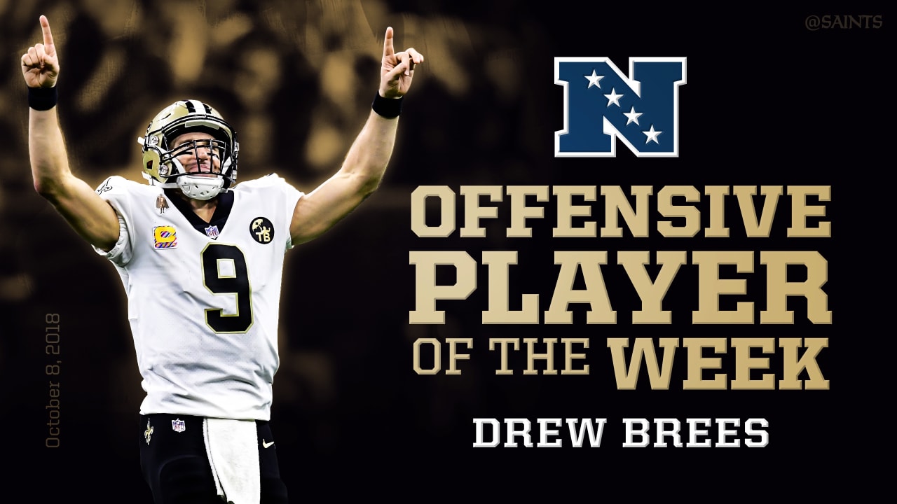 Drew Brees Named Nfc Offensive Player Of The Week