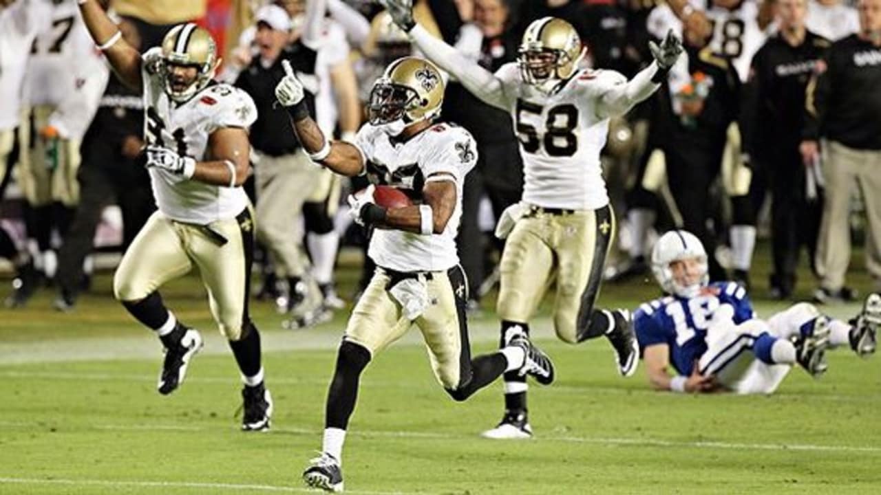 Tracy Porter's pick 6!! Sorry Peytonwe just WON the Superbowl!!!! #Saints