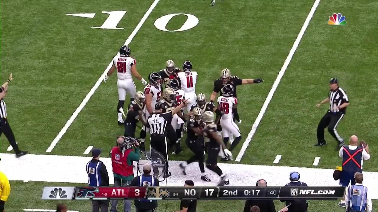 WATCH: Julio Jones comes down with improbable catch on sideline off  defender's helmet