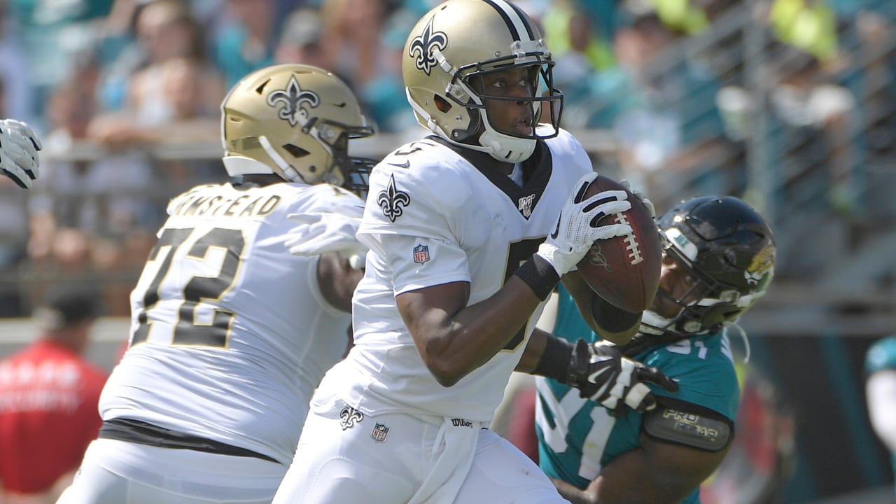 New Orleans Saints quarterback Teddy Bridgewater displays ...