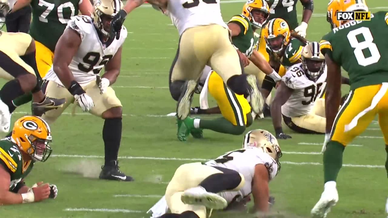 Saints' Rashid Shaheed returns a punt for a 76-yard touchdown against the  Packers, NFL Highlights