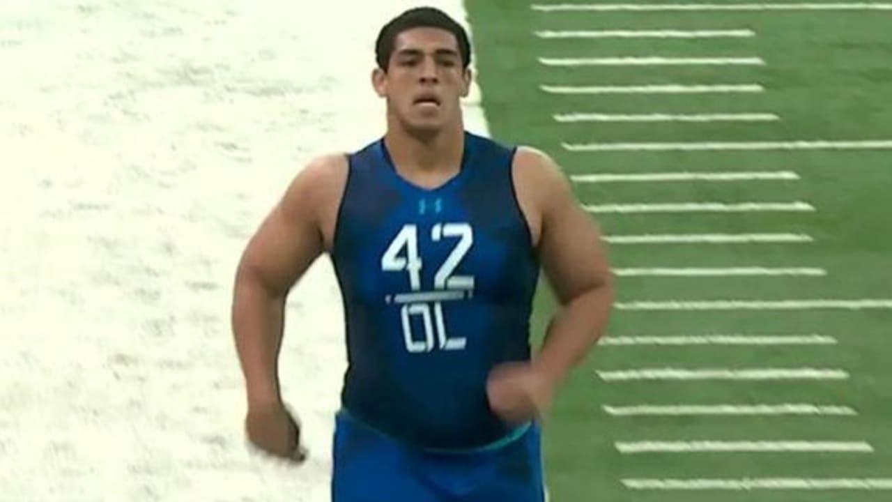 NFL on X: WATCH: @StanfordFball's Andrus Peat (#2 OT via Mayock) runs 5.18  40-yard dash  #NFLCombine  / X