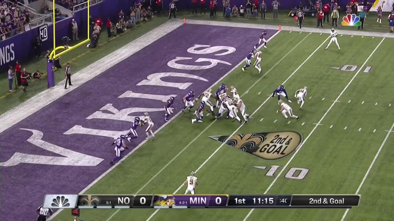 All three Saints QBs line up on second-and-goal