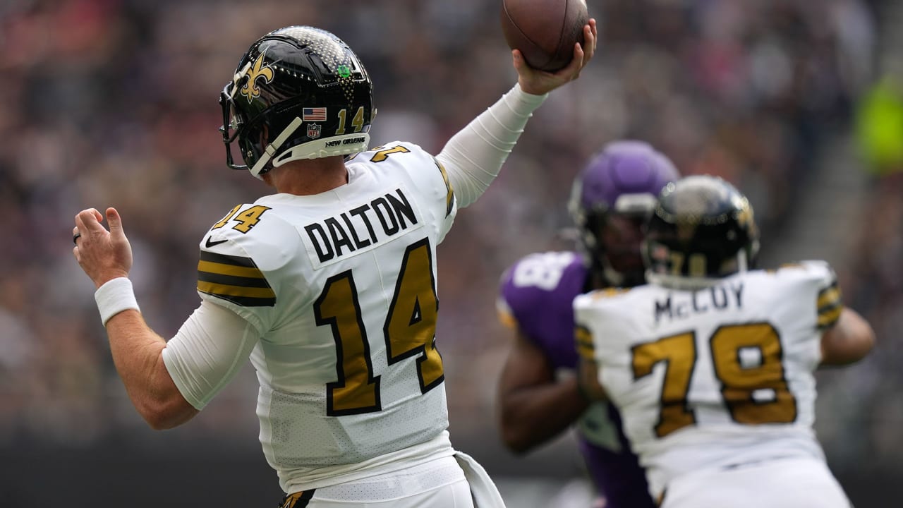 Andy Dalton takes reps at quarterback for New Orleans Saints