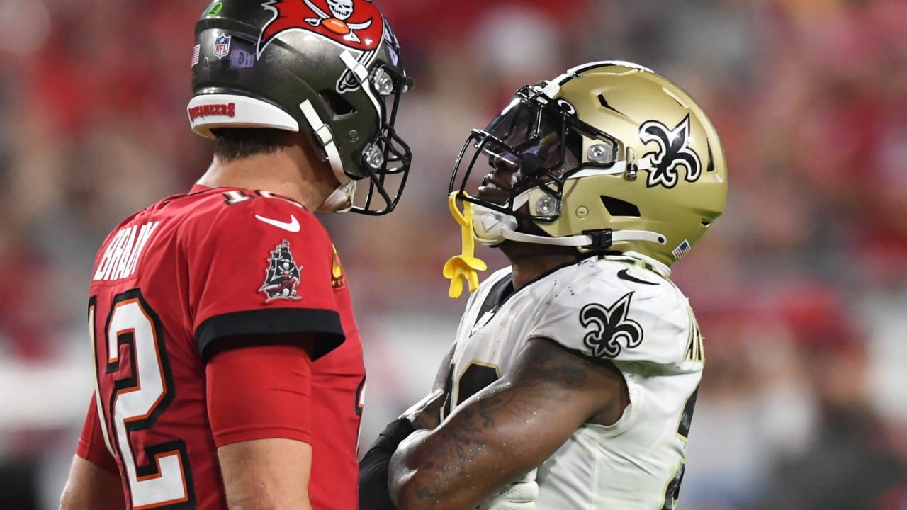 C.J. Gardner-Johnson of the New Orleans Saints looks on during the