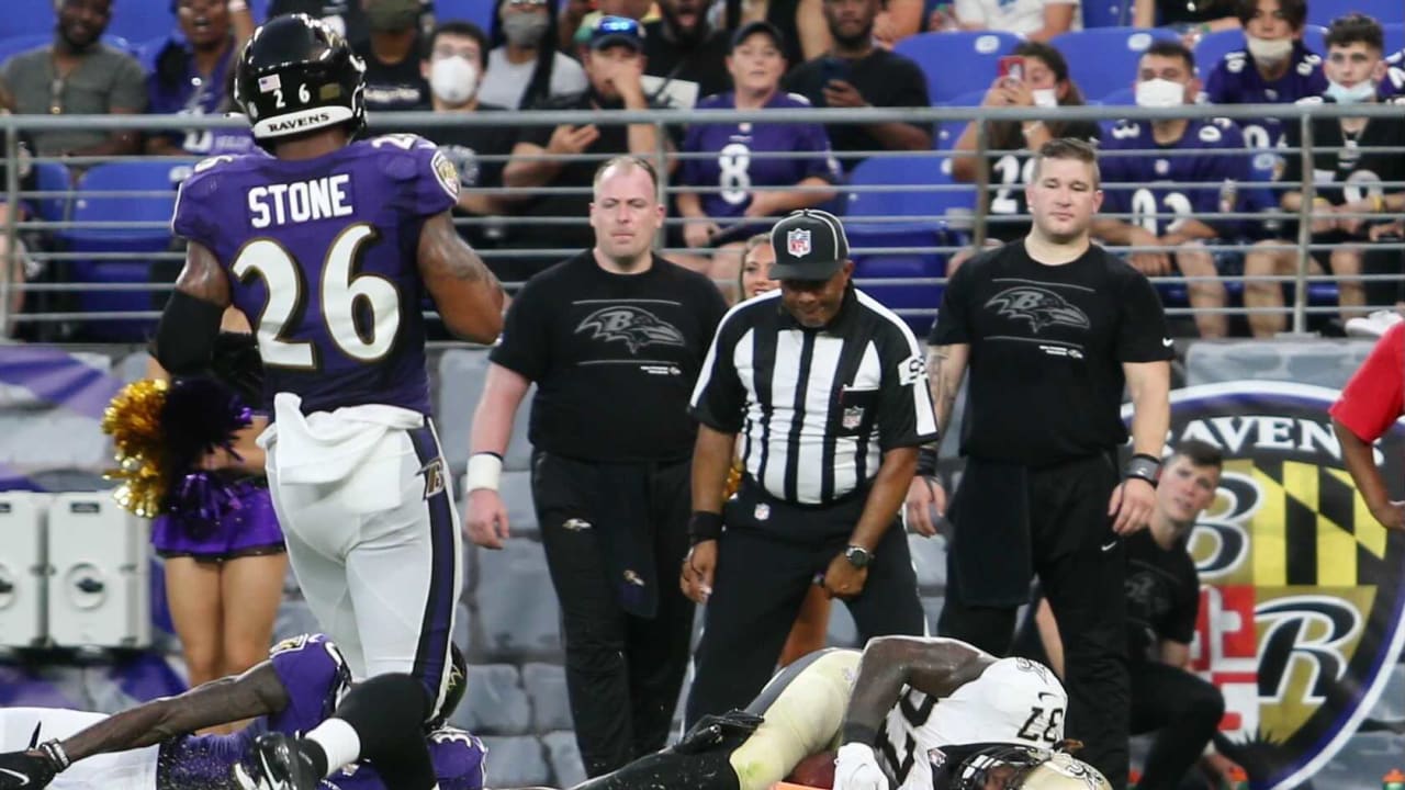 Saints RB Tony Jones Jr. bounces it outside for the TD - Saints-Ravens ...