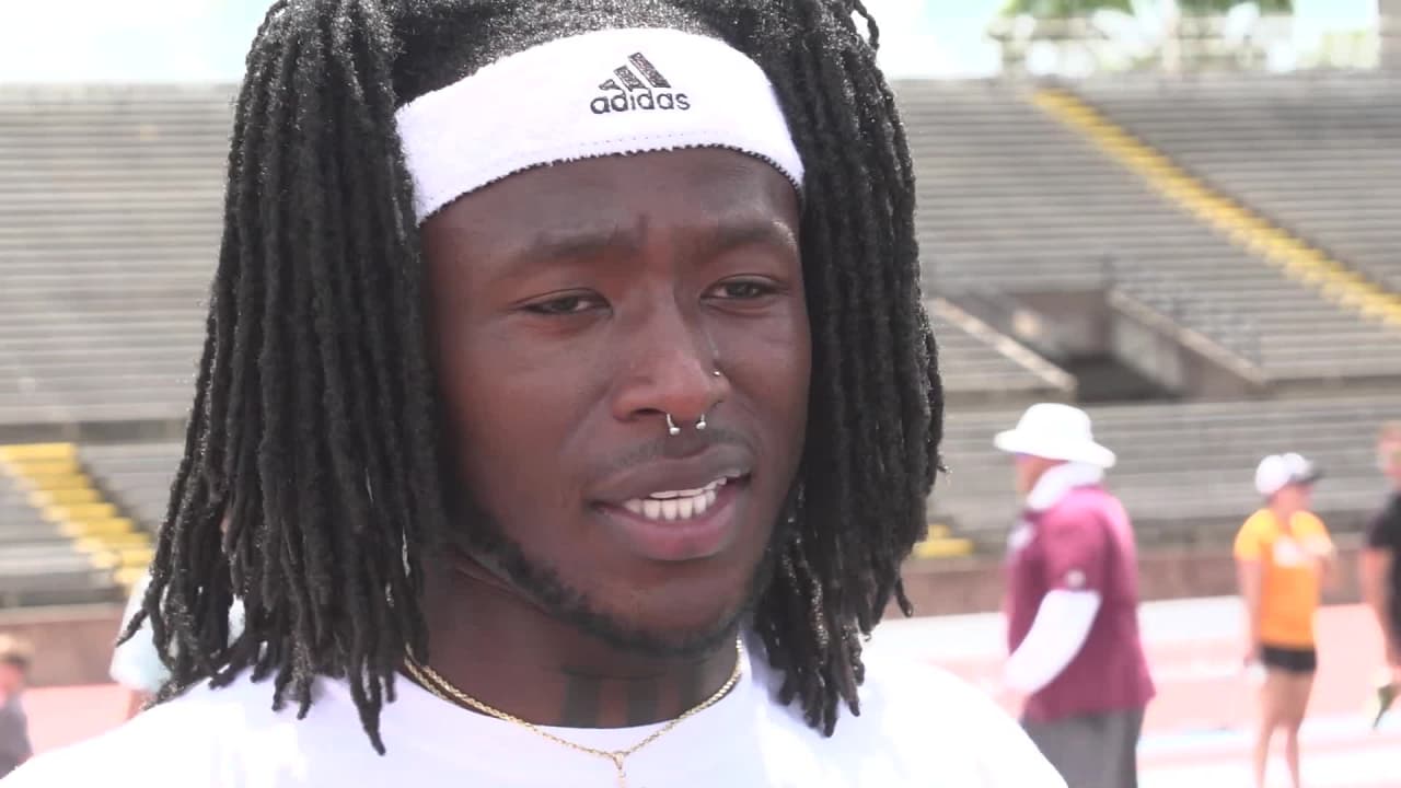 Alvin Kamara Speaks To The Media At His New Orleans Football Camp