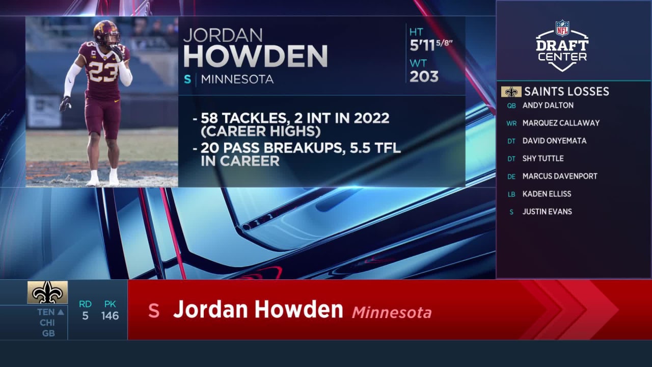 2023 NFL Draft: Jordan Howden, Minnesota Safety announced as Saints 5th  Round Draft Pick
