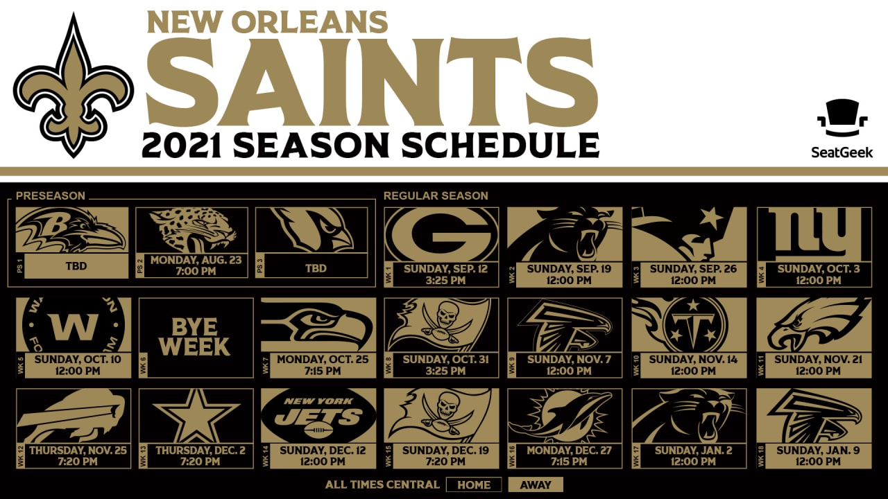 New Orleans Saints 2022 Schedule