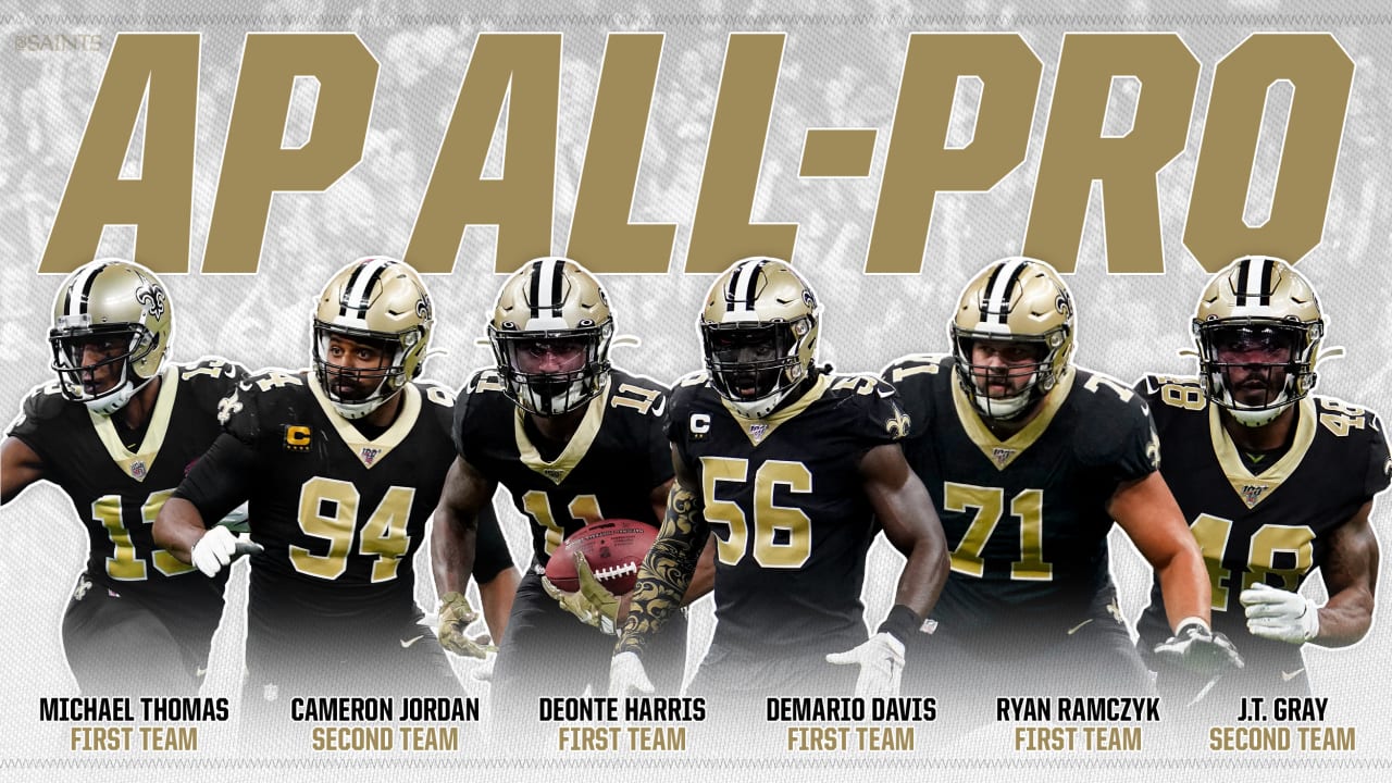 New Orleans Saints players Demario Davis, Deonte Harris, Ryan Ramczyk and  Michael Thomas named first-team All-Pro