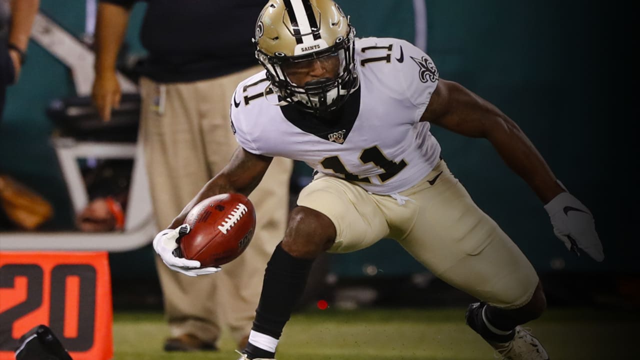 New Orleans Saints players Demario Davis, Deonte Harris, Ryan