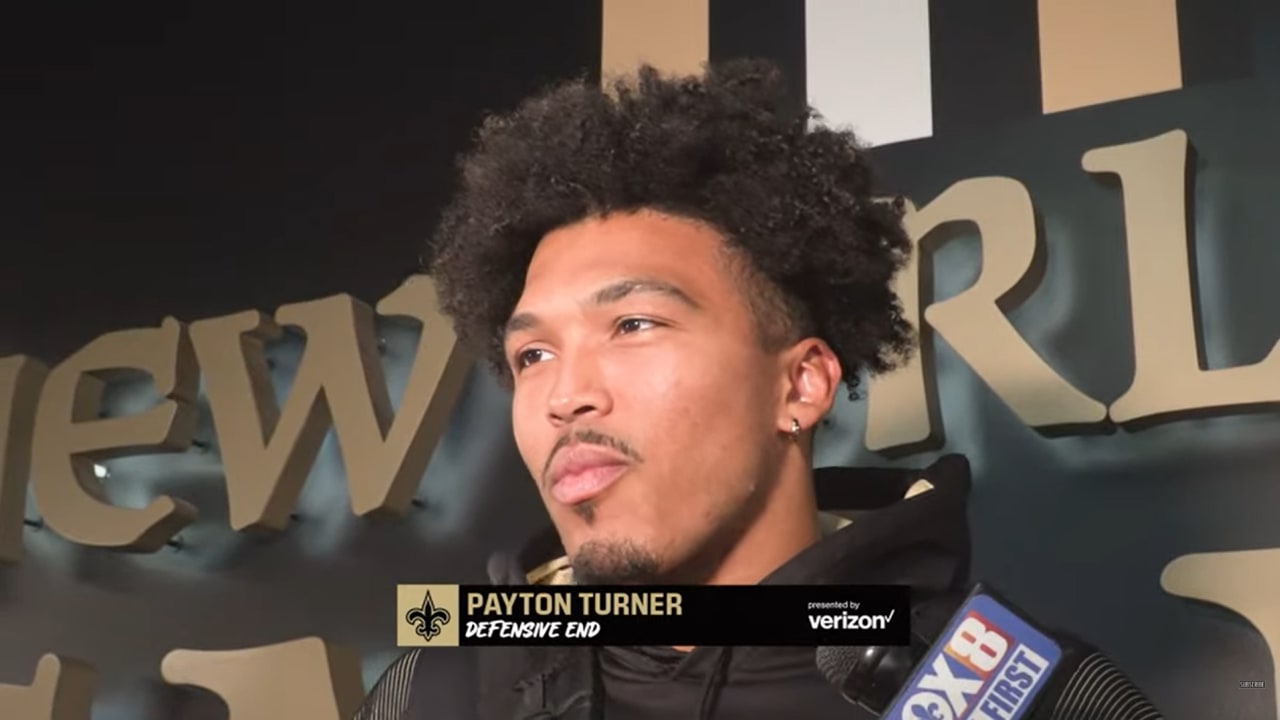 New Orleans Saints defensive end Payton Turner came up with key rejection  to help preserve victory over Atlanta