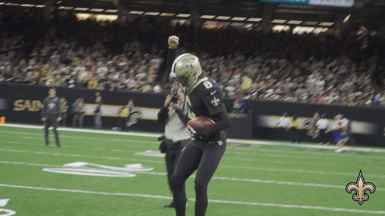 Mark Ingram, Alvin Kamara, Deuce McAllister do Saints chant, Saints