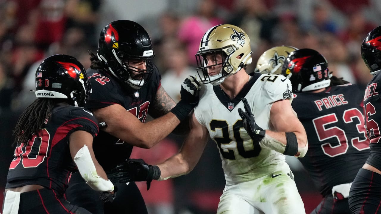 New Orleans, USA. August 13, 2023: New Orleans Saints Head Dennis Allen  encourages his players as they come off the field during NFL pre-season game  action between the New Orleans Saints and