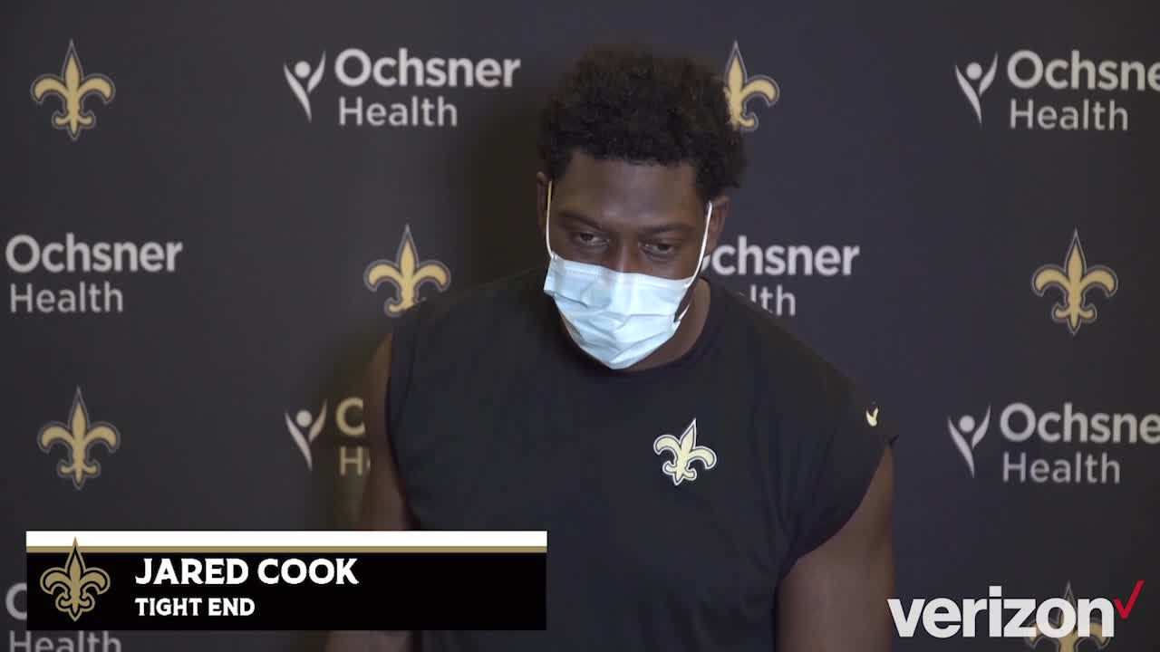 Jared Cook talks offensive rhythm, shares insight on the Saints bye week