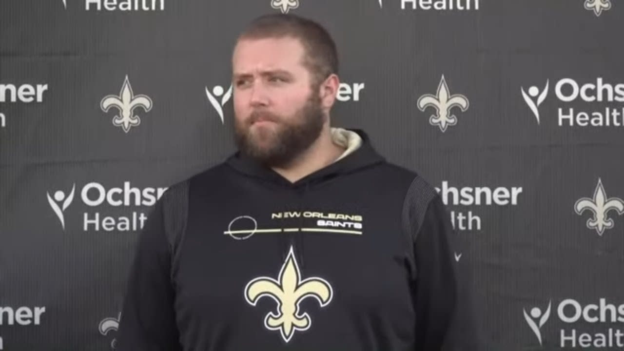 PHILADELPHIA, PA - DECEMBER 13: Orleans Saints offensive guard James Hurst  (74) looks on during the game between the New Orleans Saints and the  Philadelphia Eagles on December 13, 2020 at Lincoln