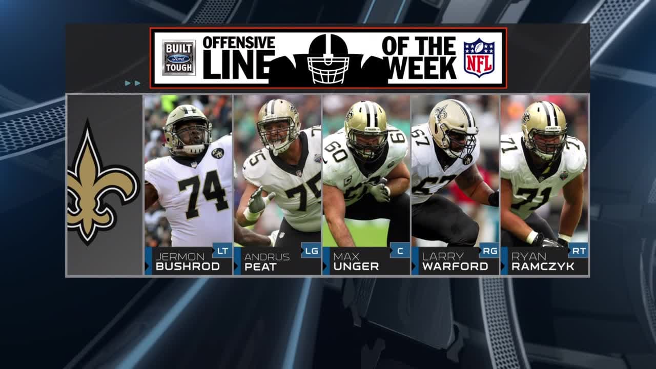 The New Orleans Saints win "Offensive Line of the Week 