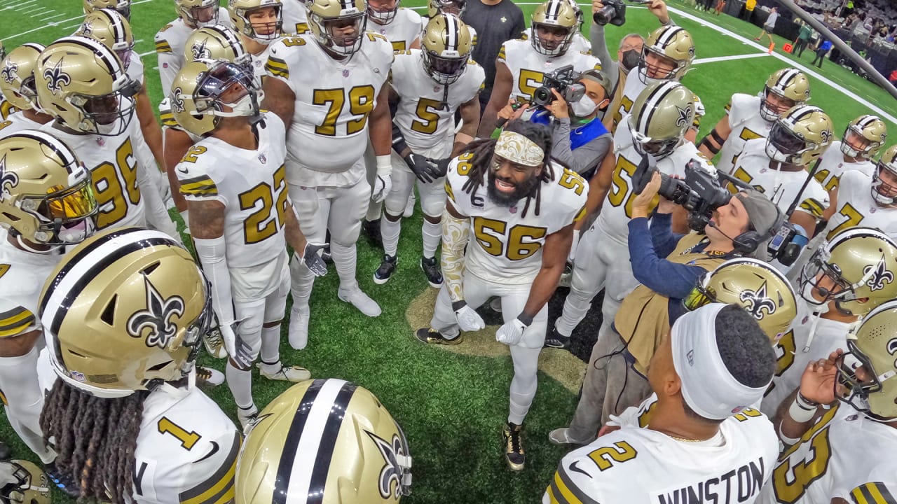 New Orleans Saints Pregame Huddle vs Tampa Bay Buccaneers on