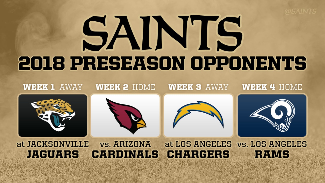 New Orleans Saints 2018 preseason opponents announced