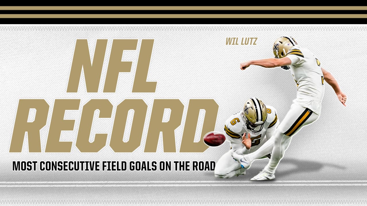 New Orleans Saints kicker Wil Lutz sets NFL record for consecutive