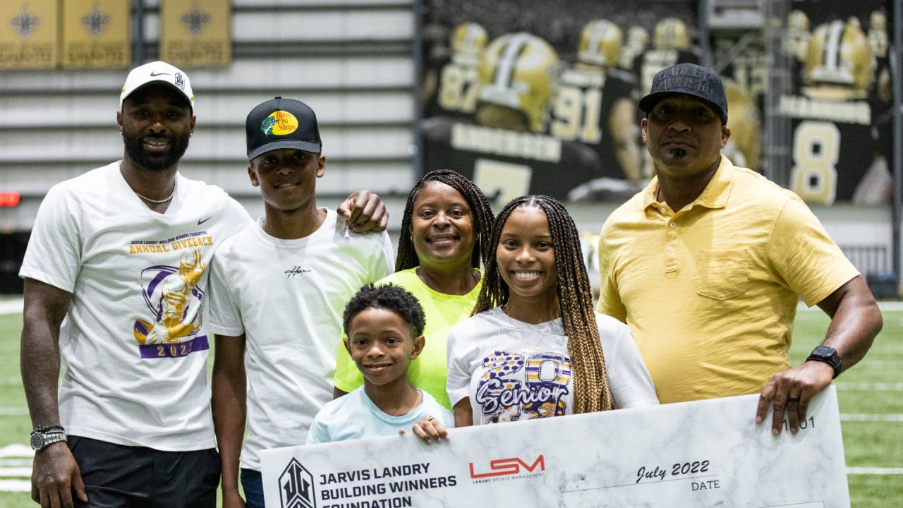 New Orleans Saints - Jarvis Landry catches ball over camper at his annual  Youth Camp.