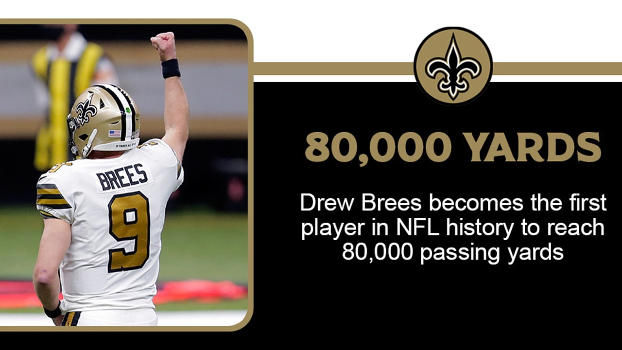 New Orleans Saints quarterback Drew Brees surpasses 80,000 career