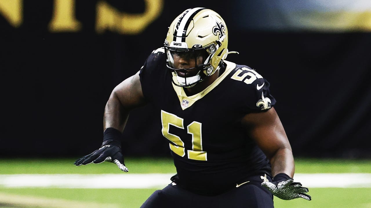 New Orleans Saints center Cesar Ruiz (51) in action during an NFL