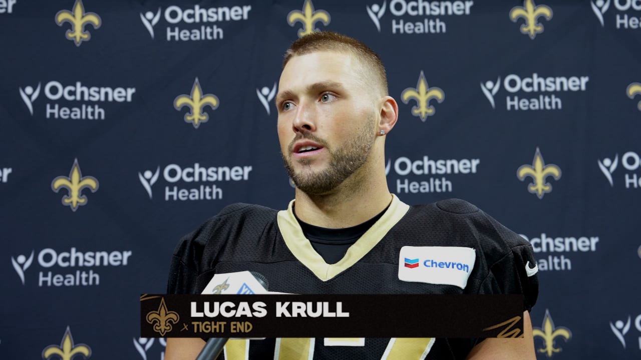 Lucas Krull talks staying ready, performance against Chargers on Day 21 of  Saints Training Camp 2023