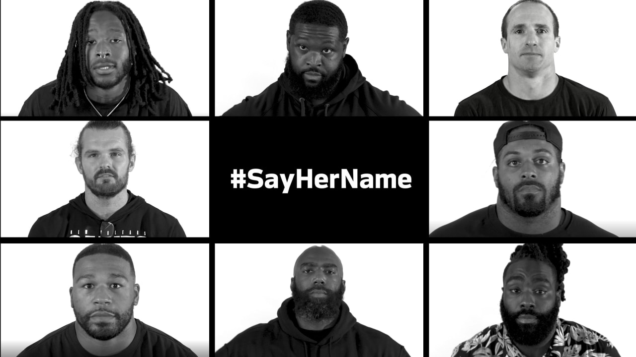 Saints delete tweet showing Drew Brees wearing a #SayHerName shirt