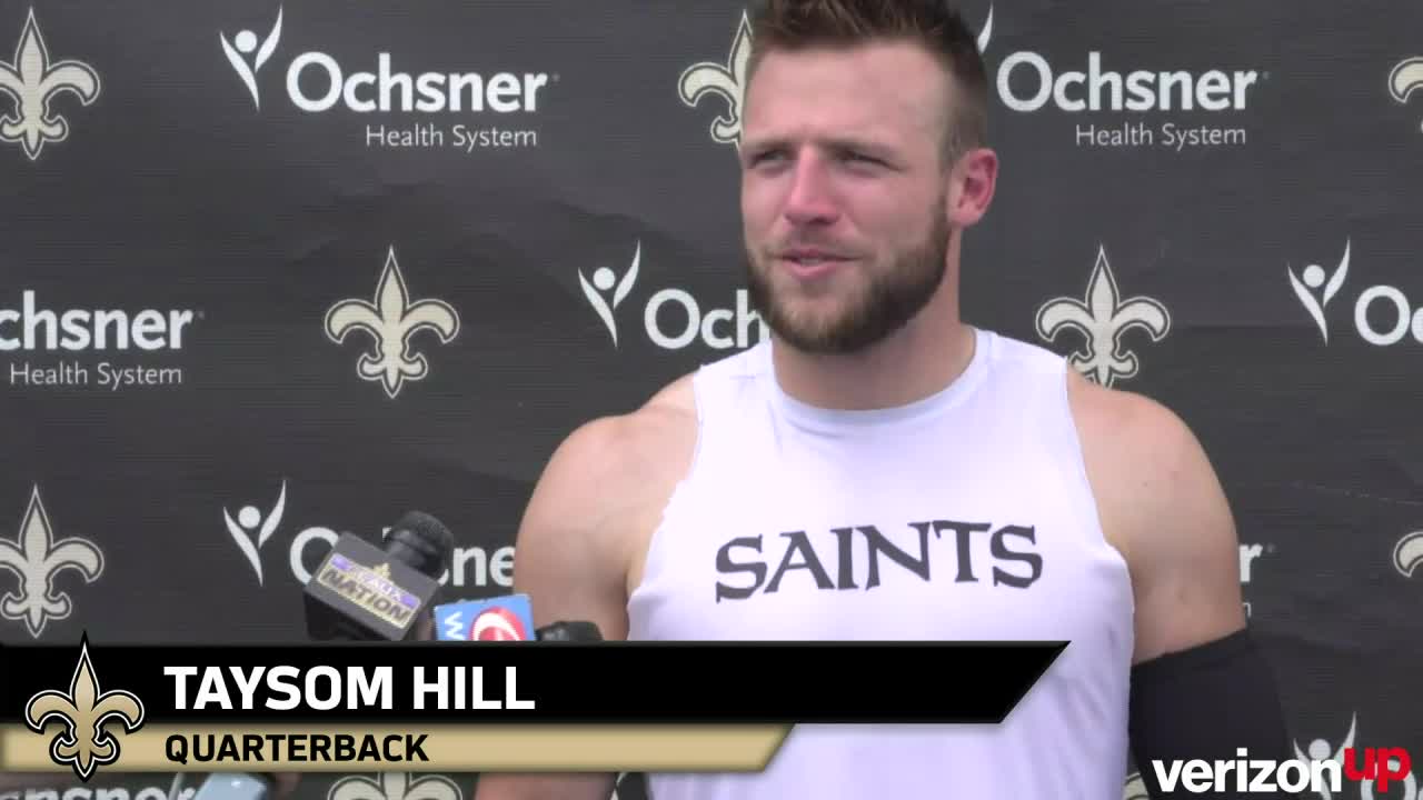 Taysom Hill media availability 2019 Saints Training Camp