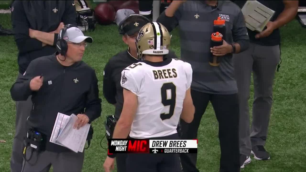 See New Orleans Saints quarterback Drew Brees' back shoulder throw  connection with wide receiver Michael Thomas