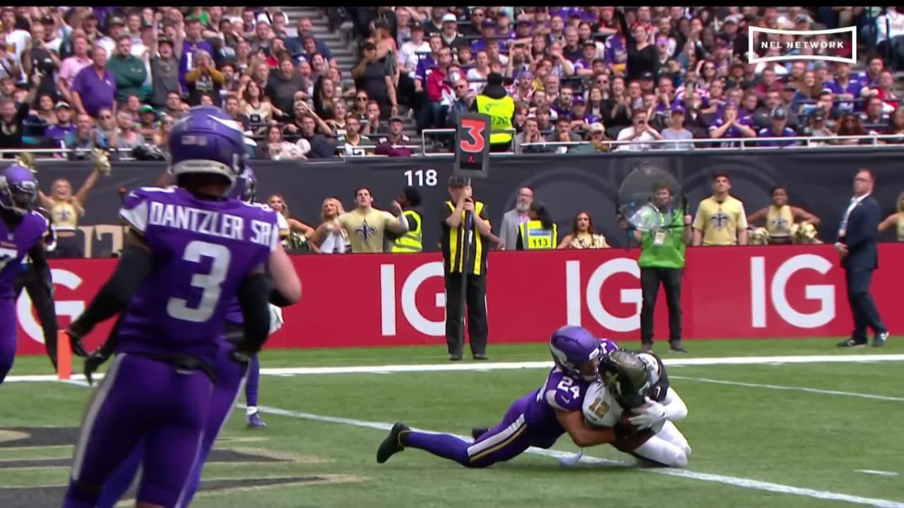 And Dalton hits Chris Olave on the touchdown bullet - Saints Vikings