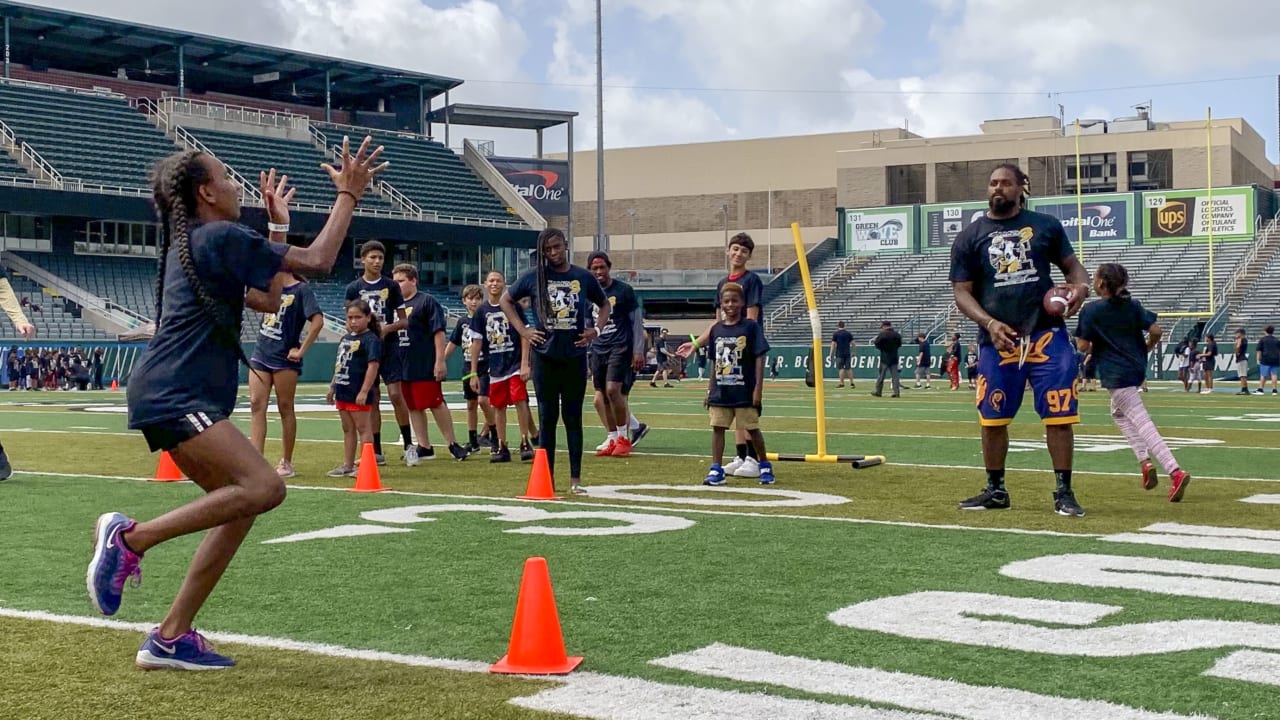 Saints' Cameron Jordan hosts football camp at Tulane's Yulman Stadium