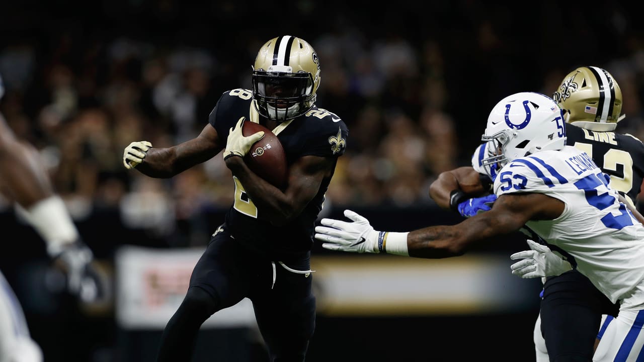 Transcript New Orleans Saints running back Latavius Murray training