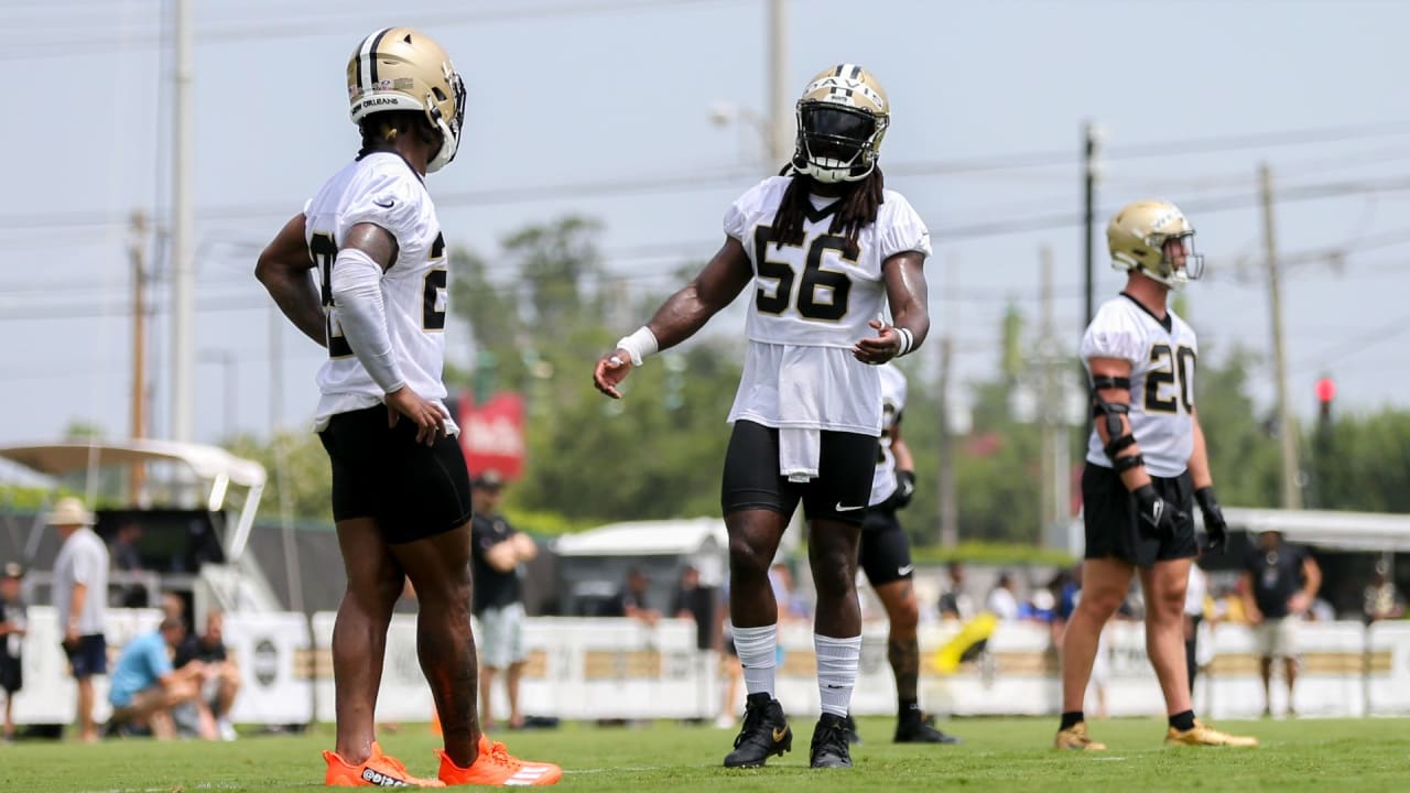 New Orleans Saints Minicamp 2022 - Cam Jordan on new black helmets, team  leaders 6/16/2022